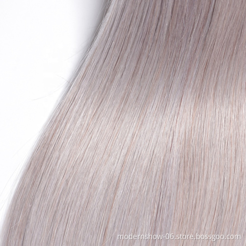 Remy cuticle aligned virgin silver braiding silver extensions hair